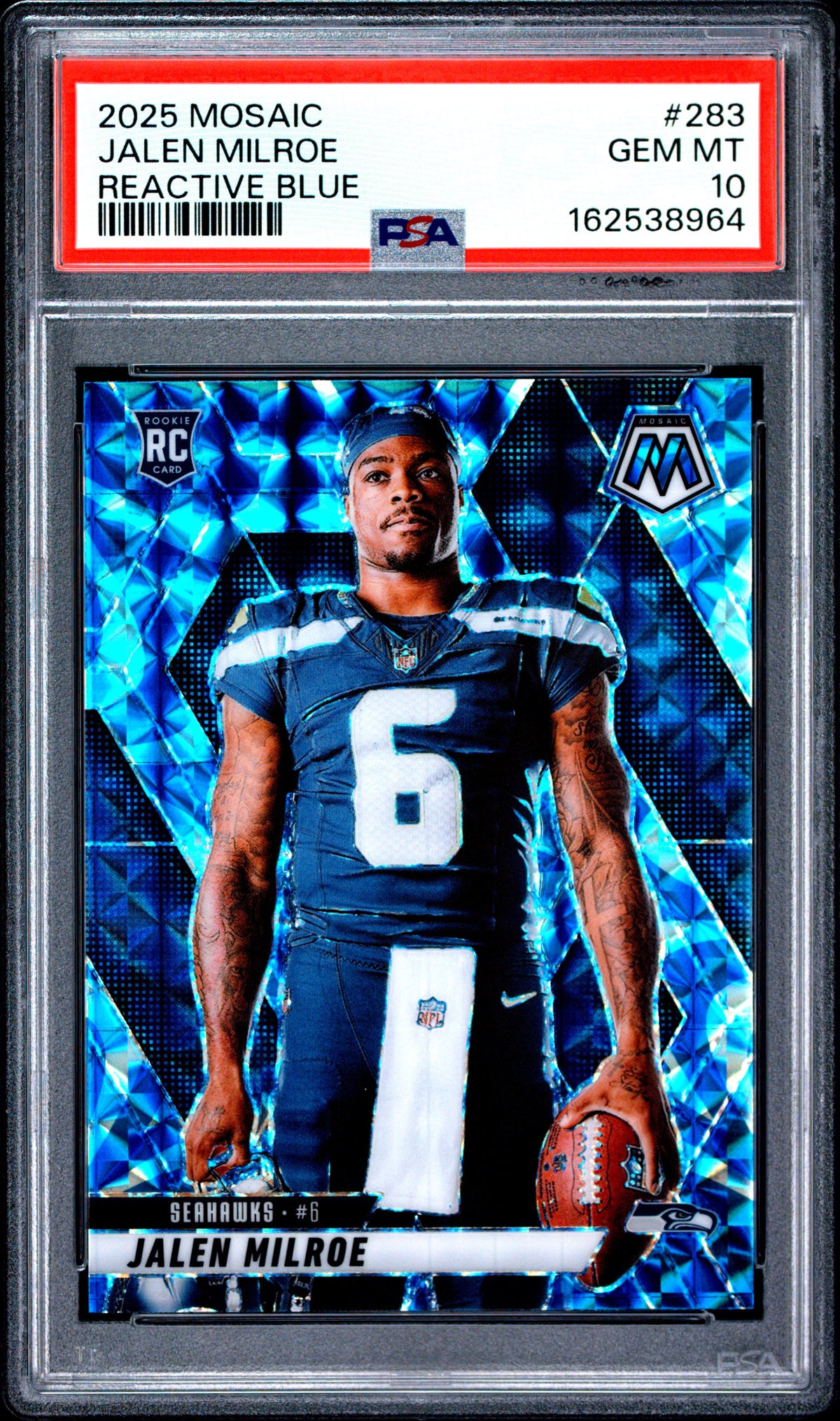 Jalen Milroe Reactive Blue PSA 10 2025 Panini Mosaic #283
