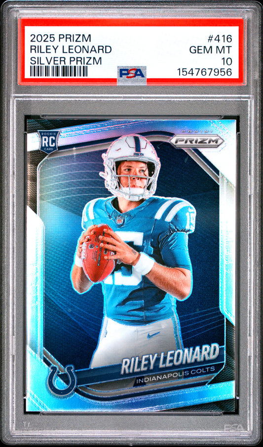 Riley Leonard Silver Prizm PSA 10 2025 Panini Prizm #416