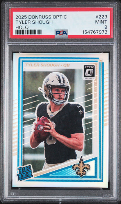 Tyler Shough Holo PSA 9 2025 Panini Donruss Optic #223