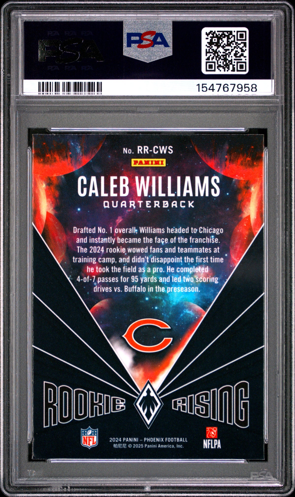 Caleb Williams Rookie Rising-Lazer PSA 9 Rare Card