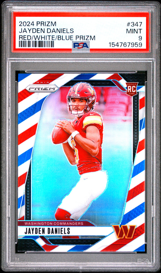 Jayden Daniels Red/White/Blue Prizm PSA 9 2024 #347