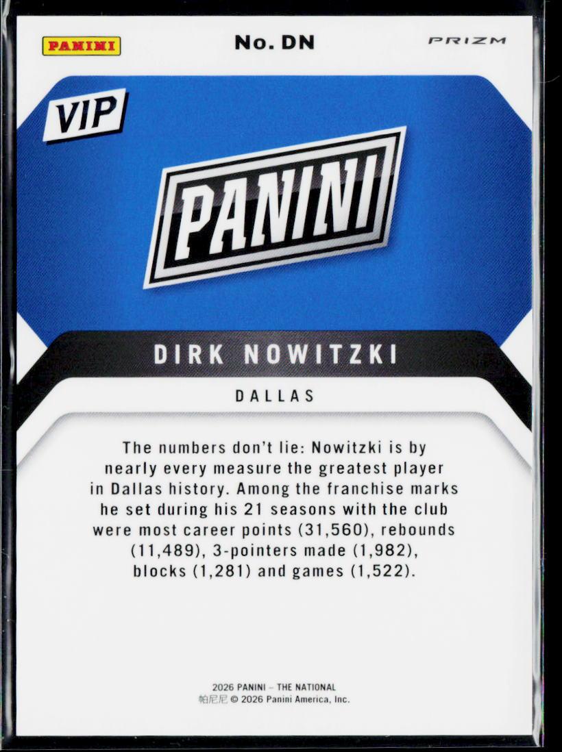 2026 Panini National Convention VIP Gold Packs #DN Dirk Nowitzki