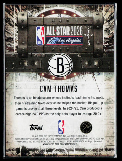 Cam Thomas Lasers Refractor #1/25 First on Print 2025-26 Cactus Jack #3