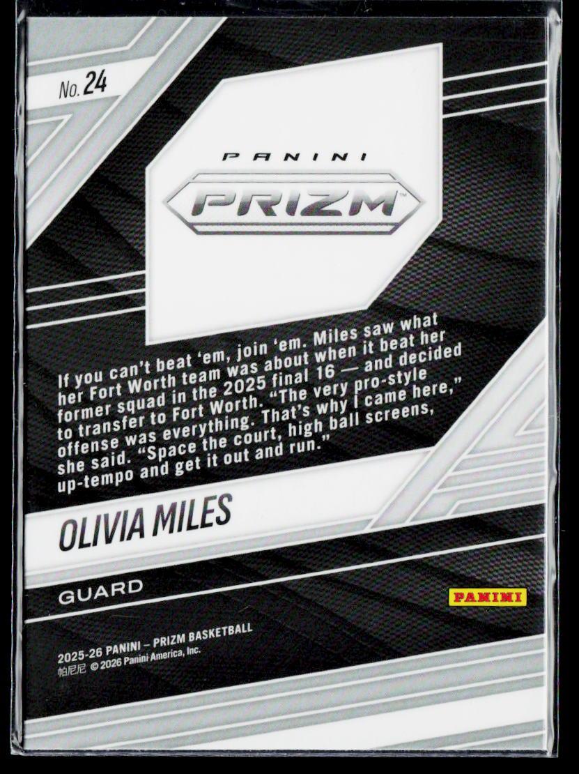 2025-26 Panini Prizm #24 Olivia Miles Fearless