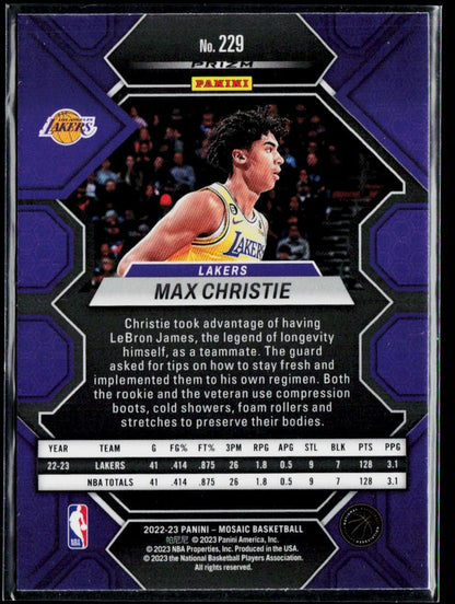 2022-23 Panini Mosaic #229 Max Christie Green