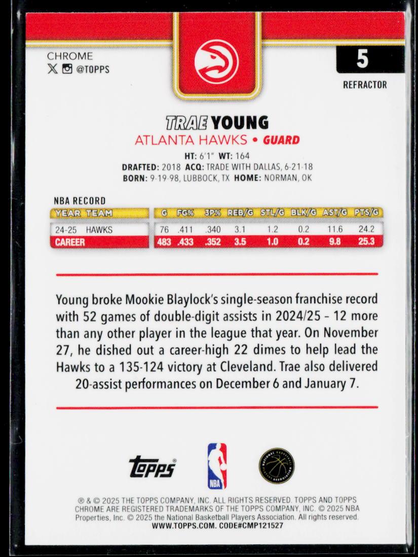 2025-26 Topps Chrome #5 Trae Young Refractor
