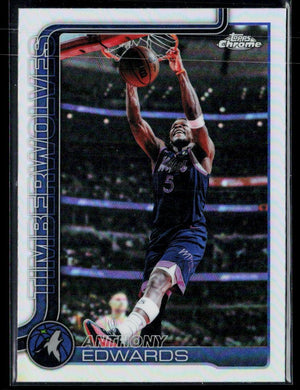 2025-26 Topps Chrome Update #17 Anthony Edwards Refractor