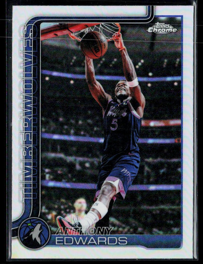 2025-26 Topps Chrome Update #17 Anthony Edwards Refractor