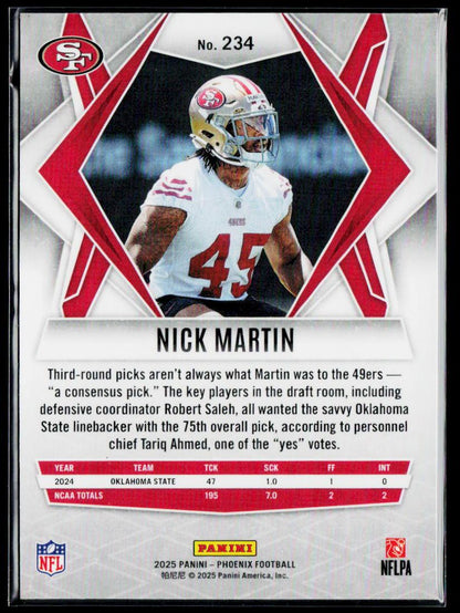 2025 Panini Phoenix #234 Nick Martin Silver Hyper Prizm