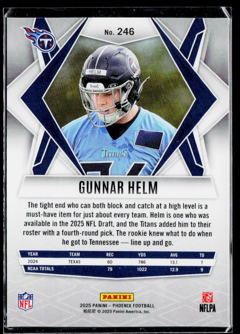 2025 Panini Phoenix #246 Gunnar Helm Silver Lava Prizm
