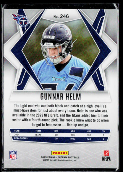 2025 Panini Phoenix #246 Gunnar Helm Silver Lava Prizm