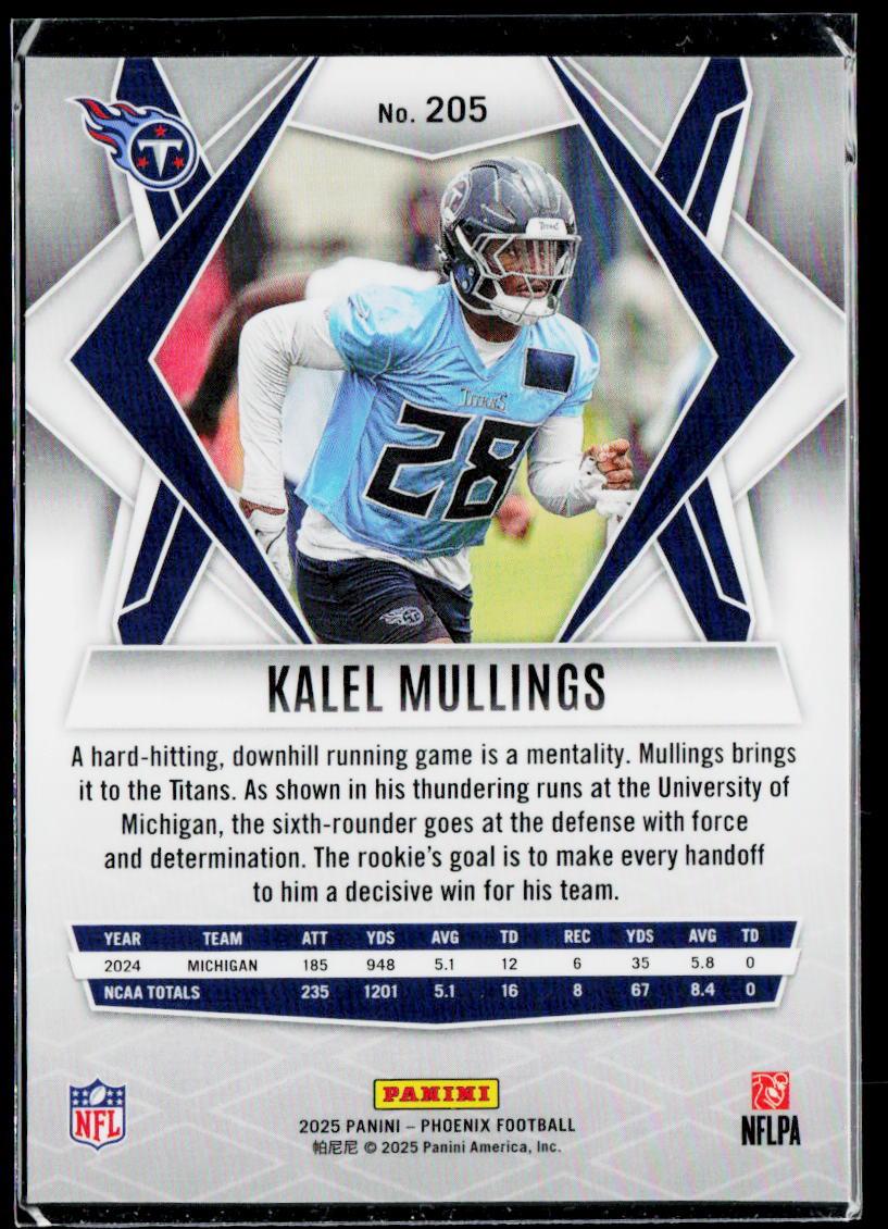 2025 Panini Phoenix #205 Kalel Mullings Silver Lazer Prizm