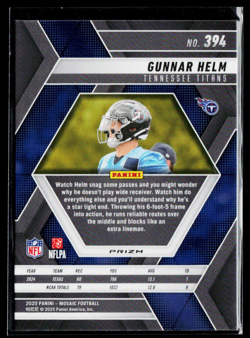 2025 Panini Mosaic #394 Gunnar Helm Mosaic Green
