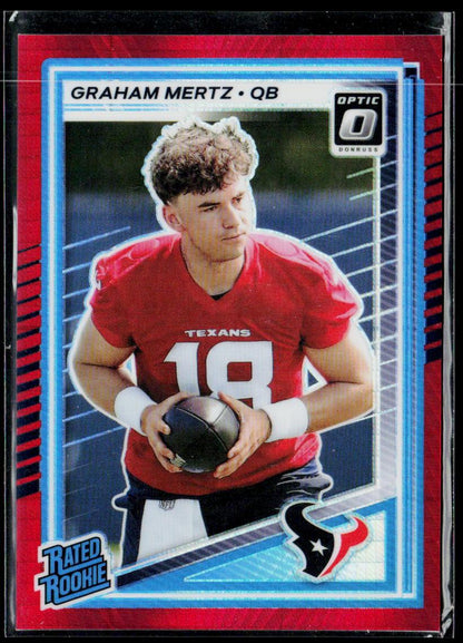 2025 Donruss #347 Graham Mertz Optic Rated Rookies Preview Red Pandora