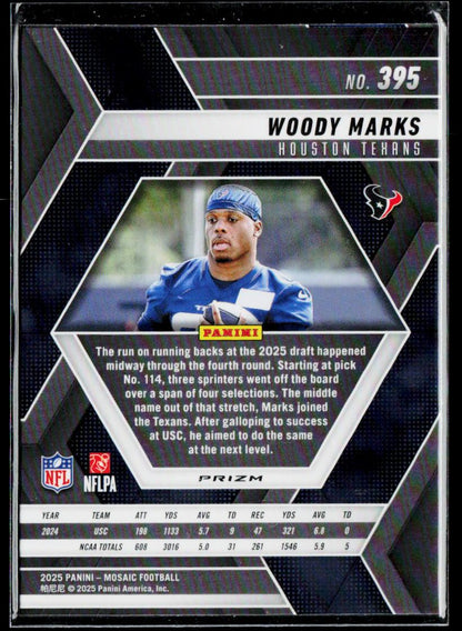 2025 Panini Mosaic #395 Woody Marks Mosaic Reactive Yellow