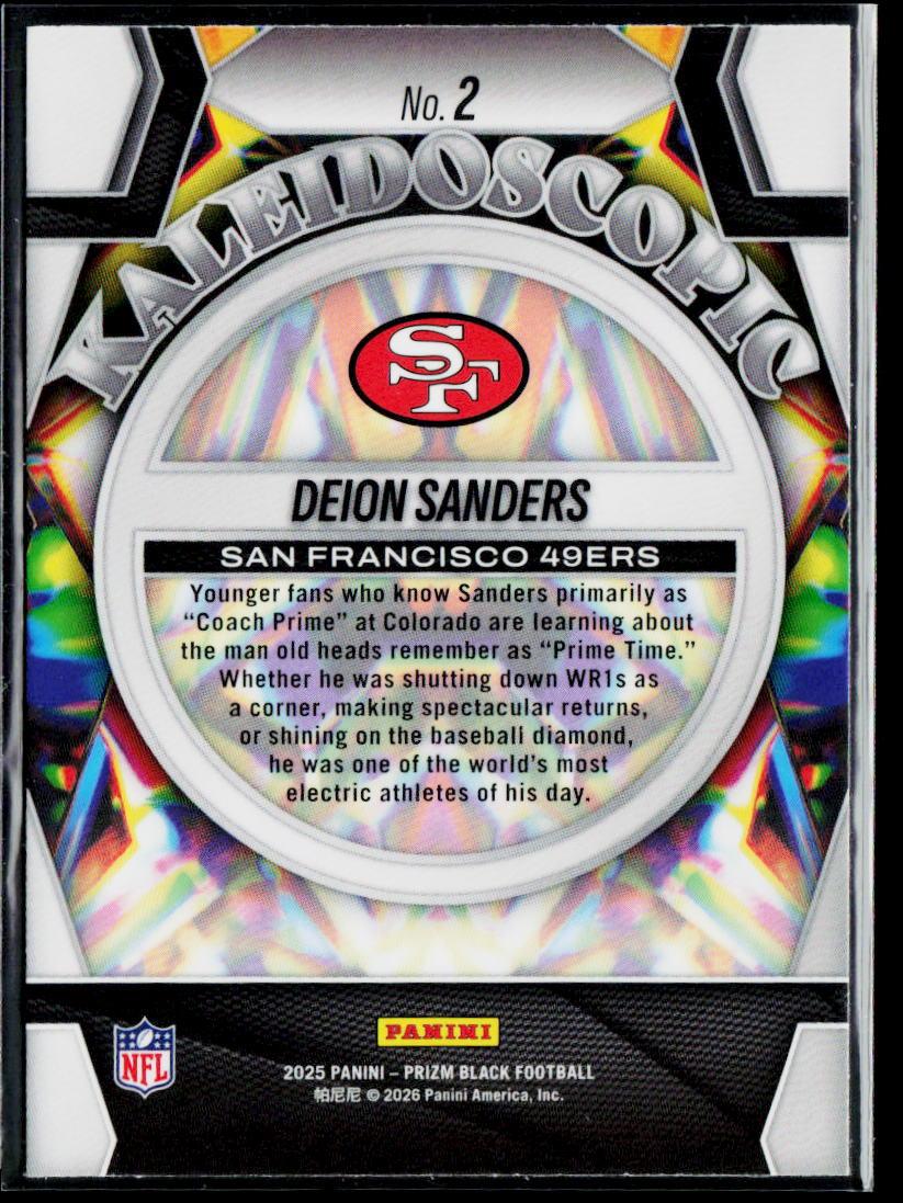 2025 Panini Prizm Black #2 Deion Sanders Kaleidoscopic