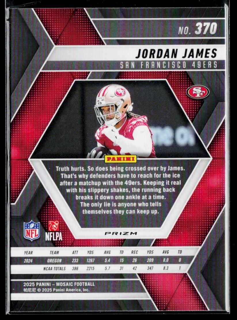 2025 Panini Mosaic #370 Jordan James Mosaic Reactive Blue