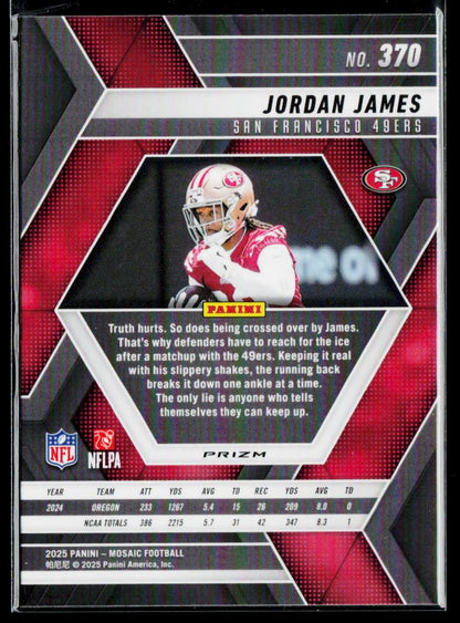 2025 Panini Mosaic #370 Jordan James Mosaic Reactive Blue
