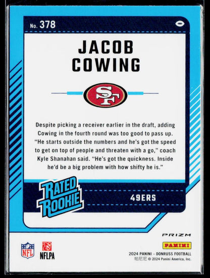 2024 Donruss #378 Jacob Cowing Optic Rated Rookies Preview Pink