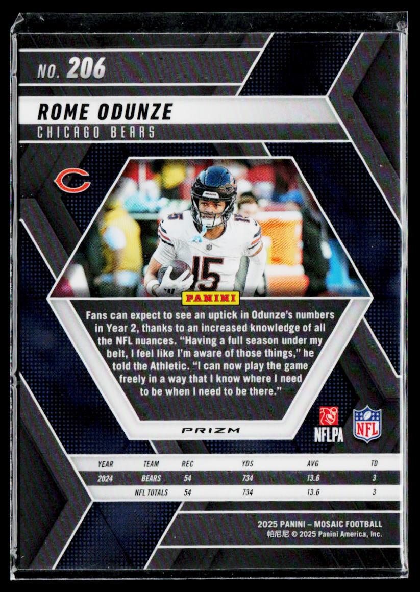 2024 Panini Mosaic #281 Rome Odunze Mosaic Reactive Blue