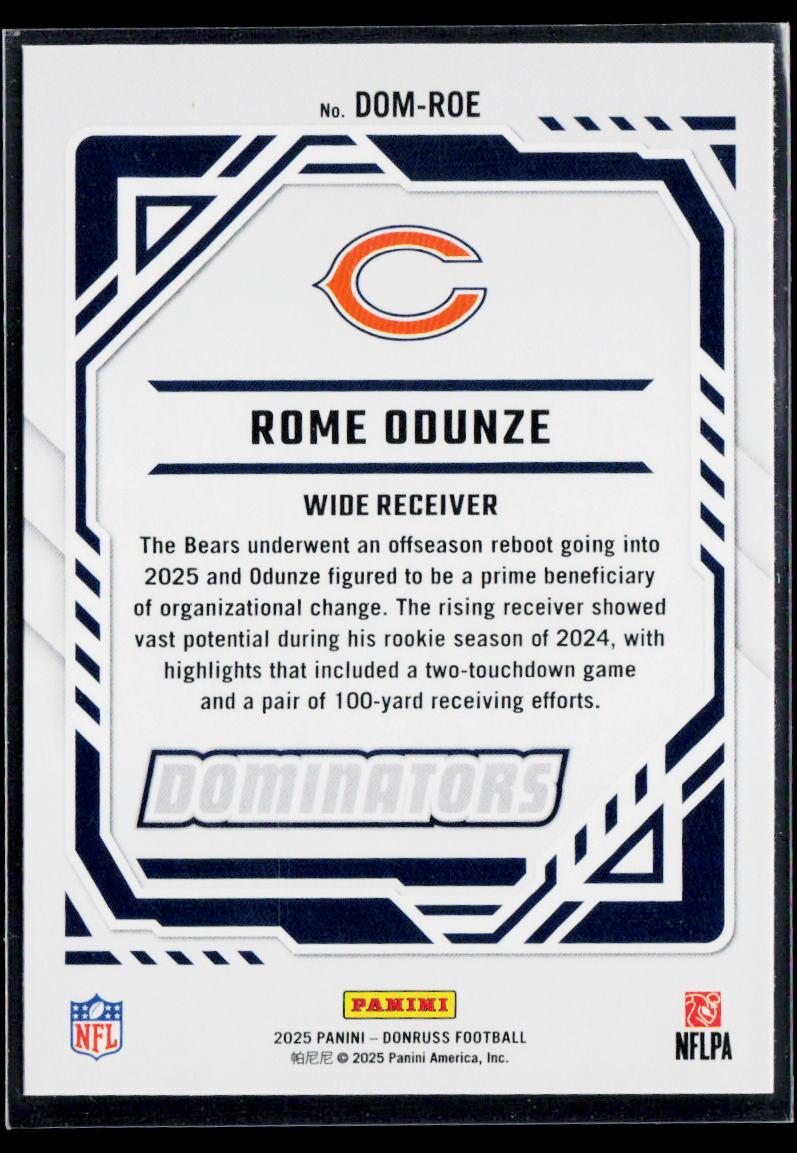 2025 Donruss #DOM-ROE Rome Odunze Dominators