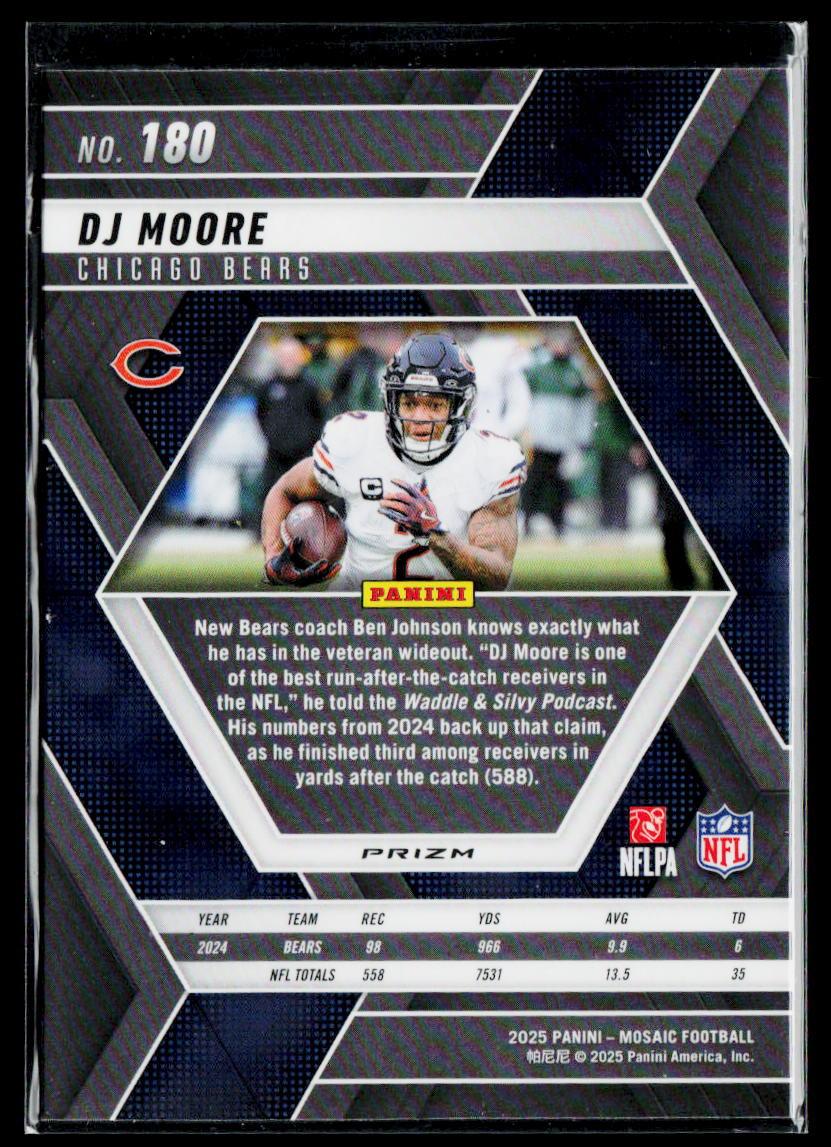 2023 Panini Mosaic #34 DJ Moore Reactive Blue Mosaic