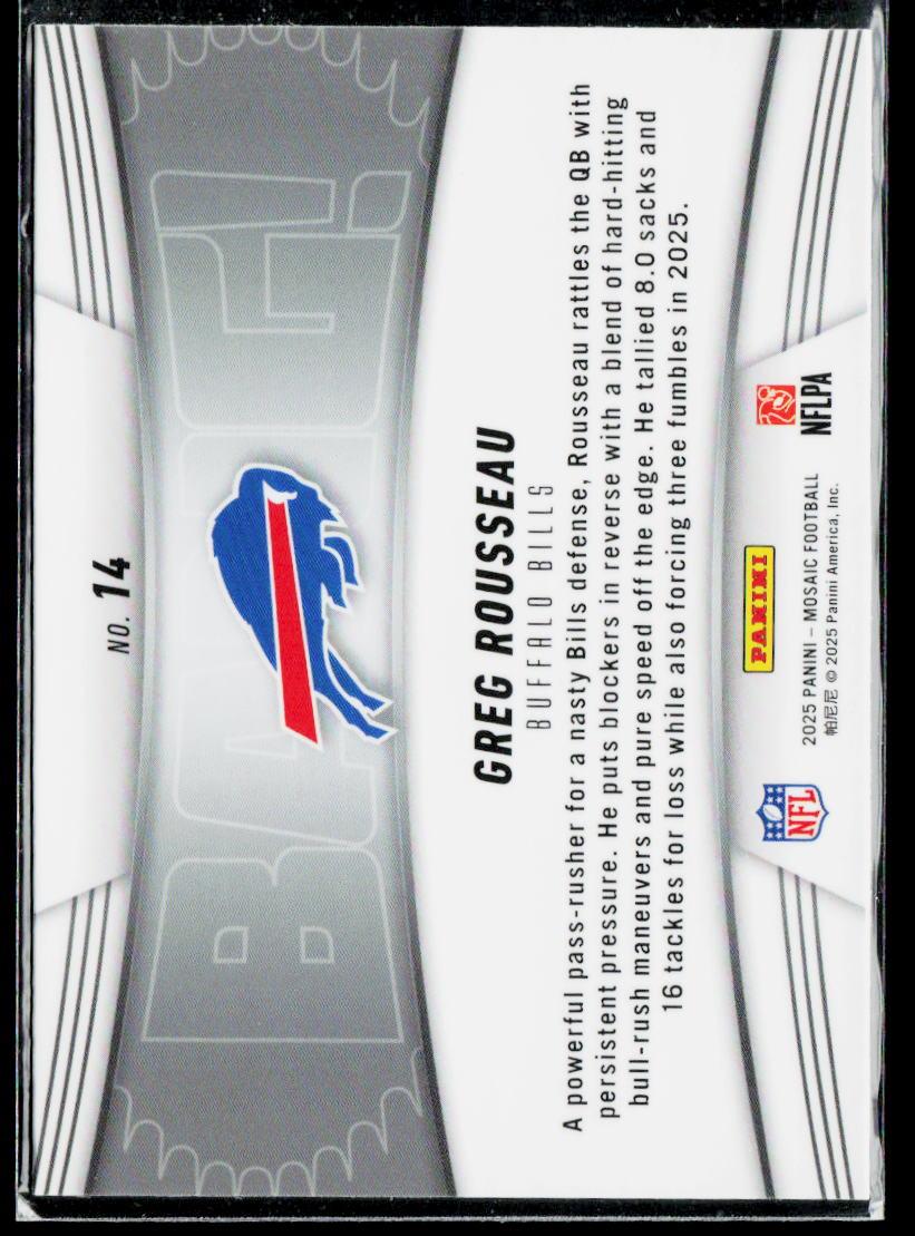 2025 Panini Mosaic #14 Greg Rousseau Bang!