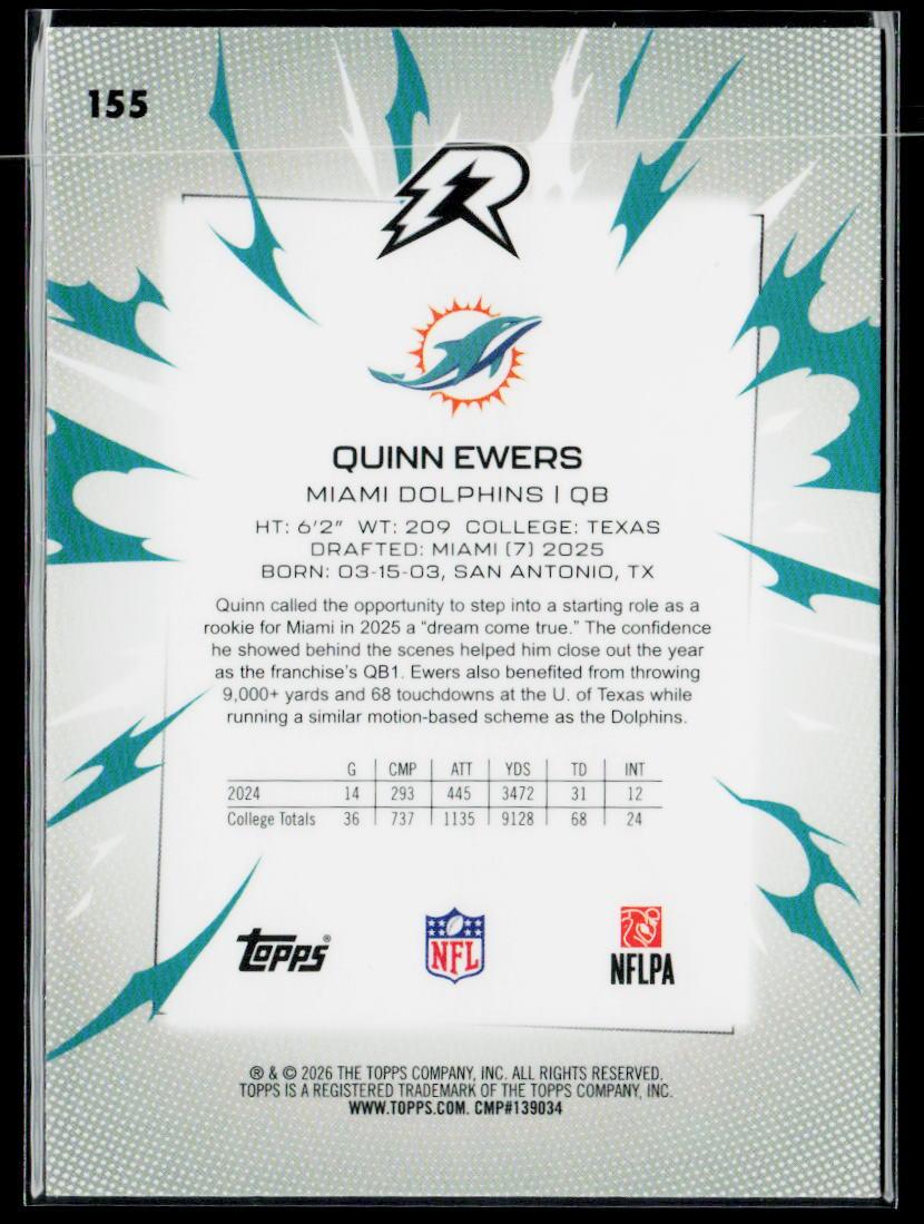 2025 Topps Resurgence #155 Quinn Ewers Blue & Orange Spark Refractor