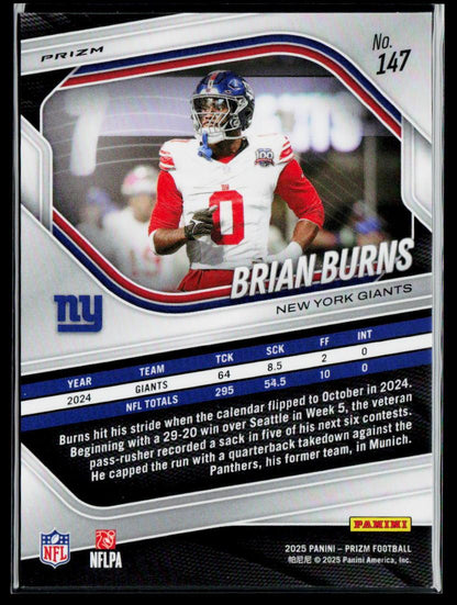 2025 Panini Prizm #147 Brian Burns Silver