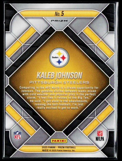 2025 Panini Prizm #5 Kaleb Johnson Emergent Green