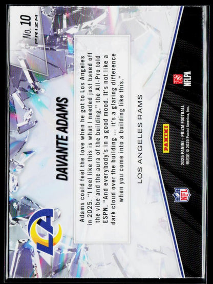 2025 Panini Prizm #10 Davante Adams Prizm Break Green Wave