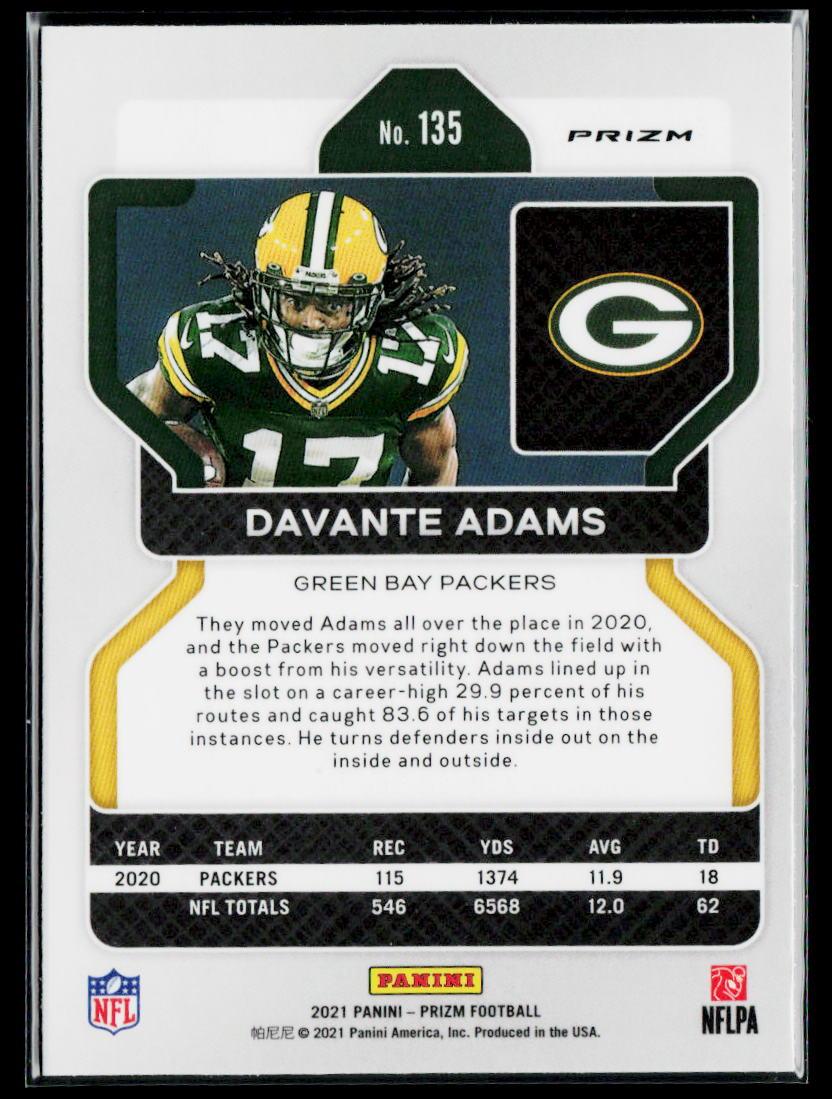 2021 Panini Prizm #135 Davante Adams Orange #/249