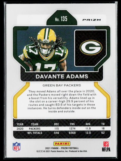2021 Panini Prizm #135 Davante Adams Orange #/249