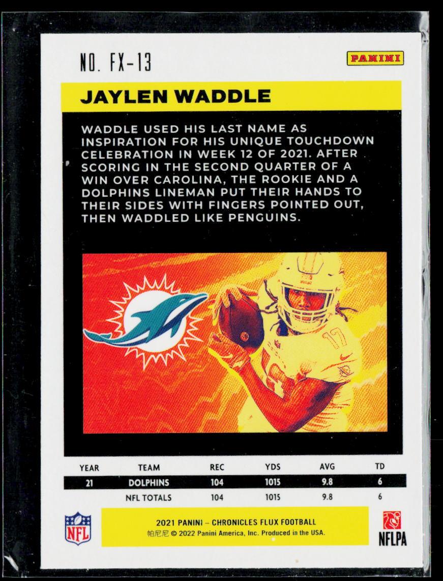 2021 Panini Chronicles #FX-13 Jaylen Waddle Flux Rookies