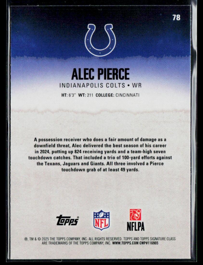 2025 Topps Signature Class #78 Alec Pierce Chrome