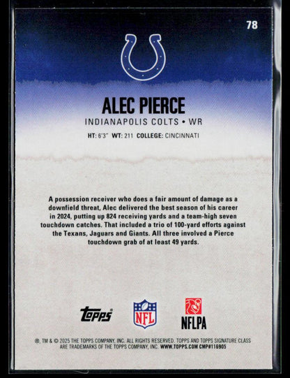 2025 Topps Signature Class #78 Alec Pierce Chrome