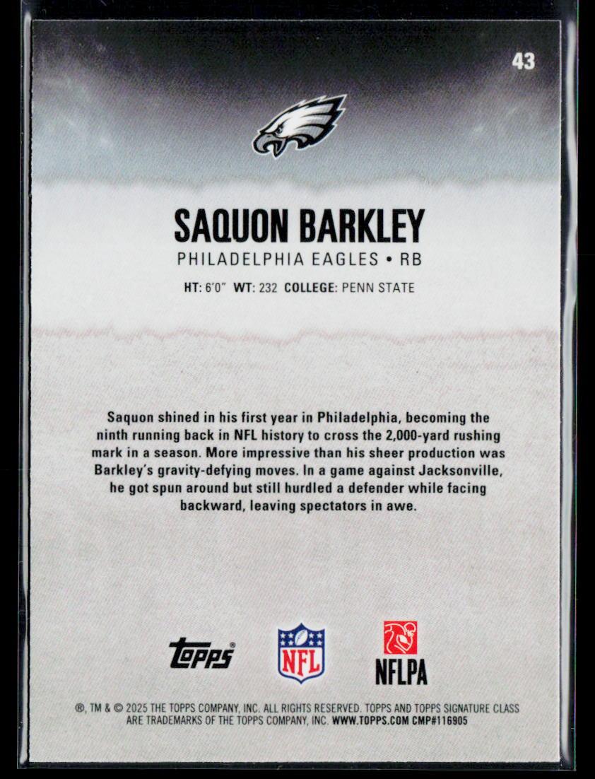 2025 Topps Signature Class #43 Saquon Barkley