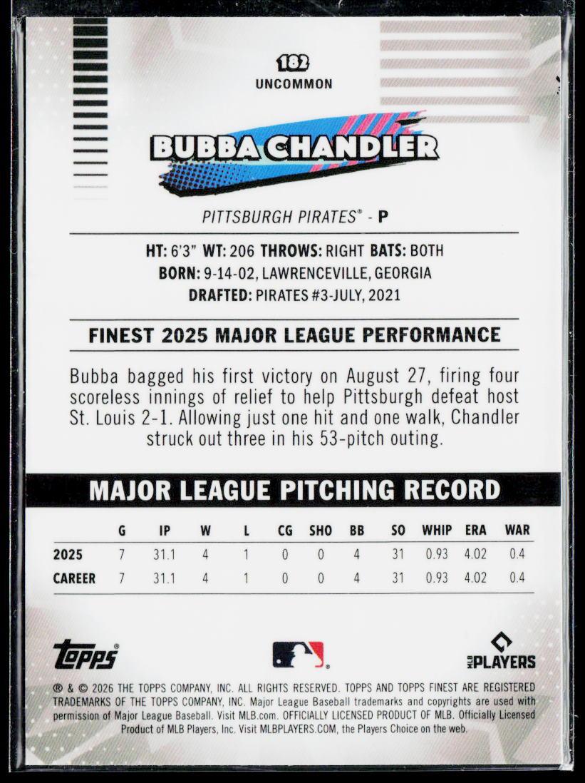 2026 Finest #182 Bubba Chandler Geometric Refractors