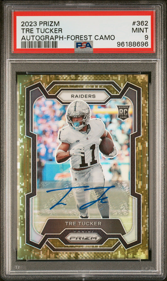 Tre Tucker Autograph-Forest Camo PSA 9 Low Pop Rookie! short print /25