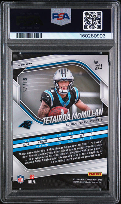 Tetairoa Mcmillan Green Scope PSA 10 GEM Panini Prizm Low Pop Rookie!