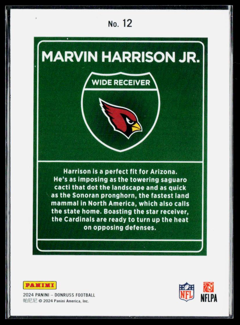 Marvin Harrison Jr. Downtown Rookie fresh pulled 2024 Donruss #12