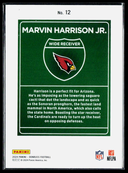 Marvin Harrison Jr. Downtown Rookie fresh pulled 2024 Donruss #12