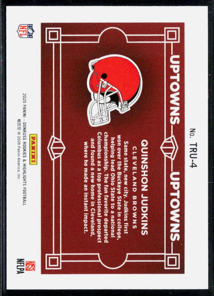 Quinshon Judkins The Rookies Uptowns Horizontal Green 2025 Donruss Super Rare!
