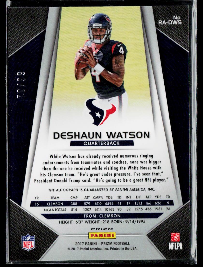 Deshaun Watson Rookie Autographs Prizm Green Scope /99 Rare!