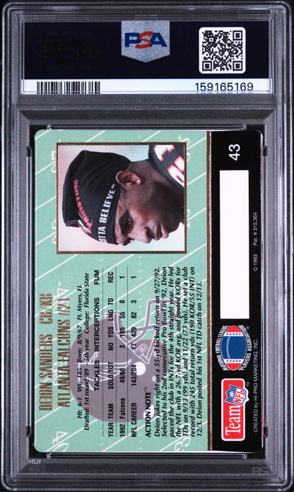 Deion Sanders PSA 8 1993 Action Packed #43