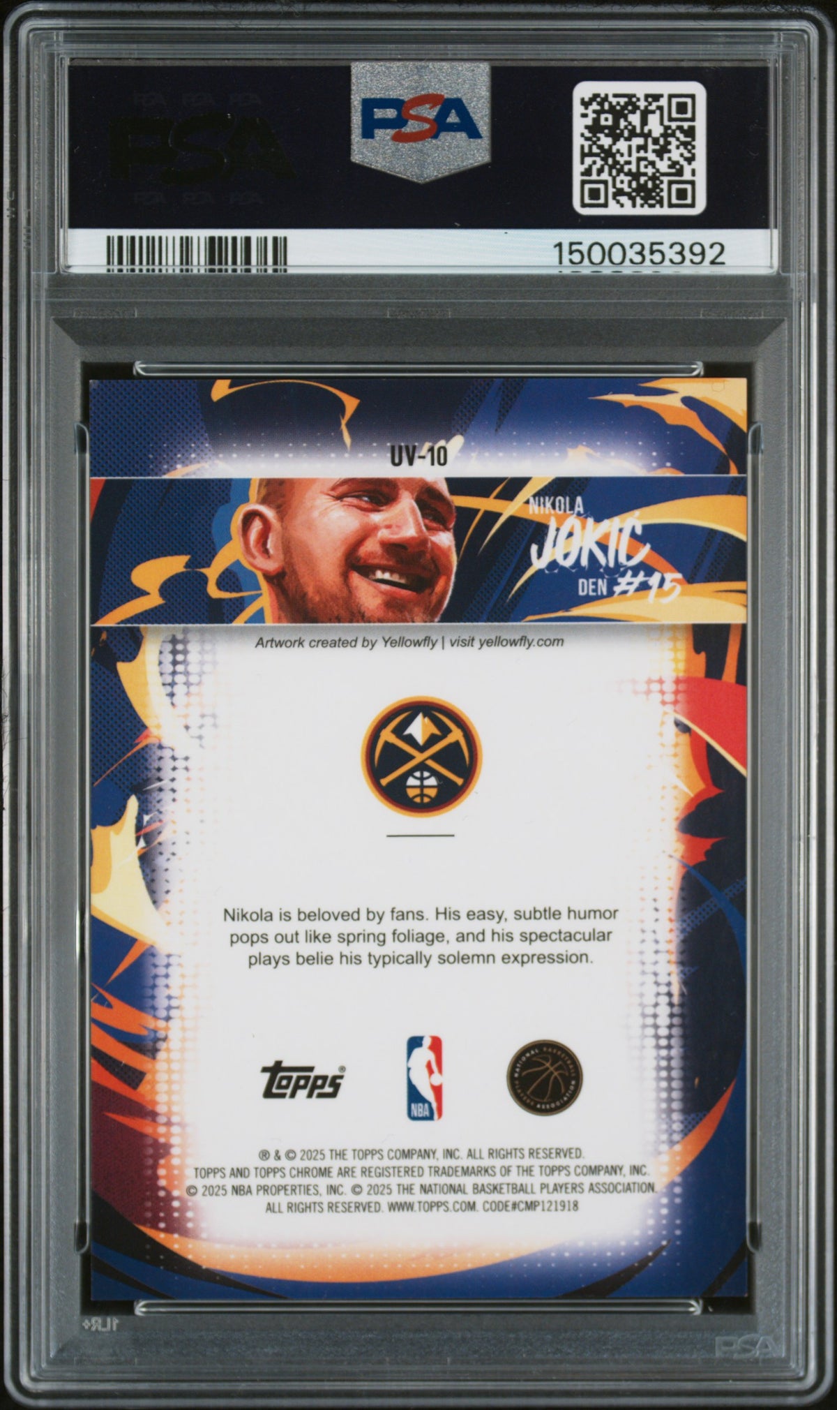 Nikola Jokic PSA 9 Case Hit SSP 2025 Topps Chrome Ultra Violet #UV-10