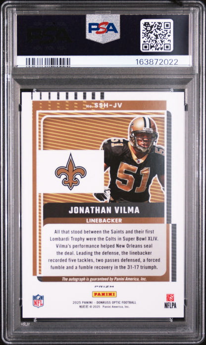 Jonathan Vilma Optic Holo PSA 10 Gem Mint Saints Legend Pop 1