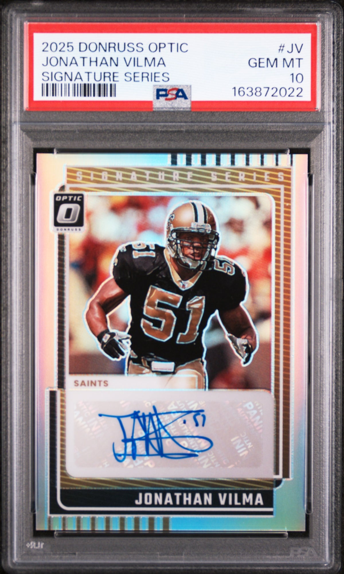 Jonathan Vilma Optic Holo PSA 10 Gem Mint Saints Legend Pop 1
