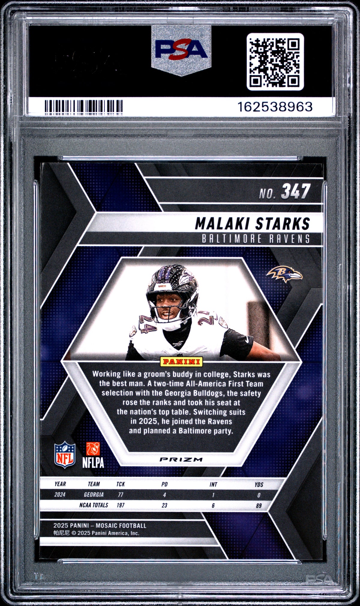 Malaki Starks Genesis PSA 10 Gem Mint Case hit SSP Ravens