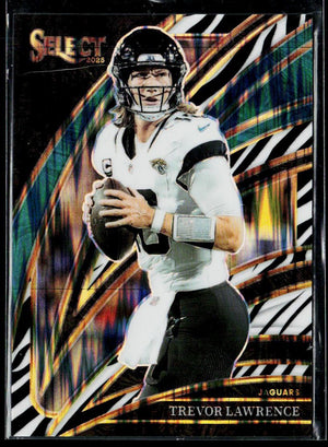 Trevor Lawrence Zebra Prizm Shock SSP 2025 Panini Select #229  Super Short Print